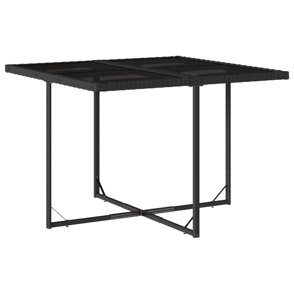 Set de muebles jardín 5 piezas con cojines ratán sintético negro - 4