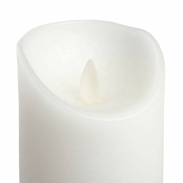 Bougie LED à piles en cire naturelle Blanche Flamme en mouvement H18cm Timer Blanc chaud Lotti - 4