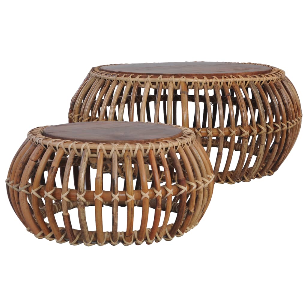 Tables basses 2 pcs Rotin naturel | Leroy Merlin