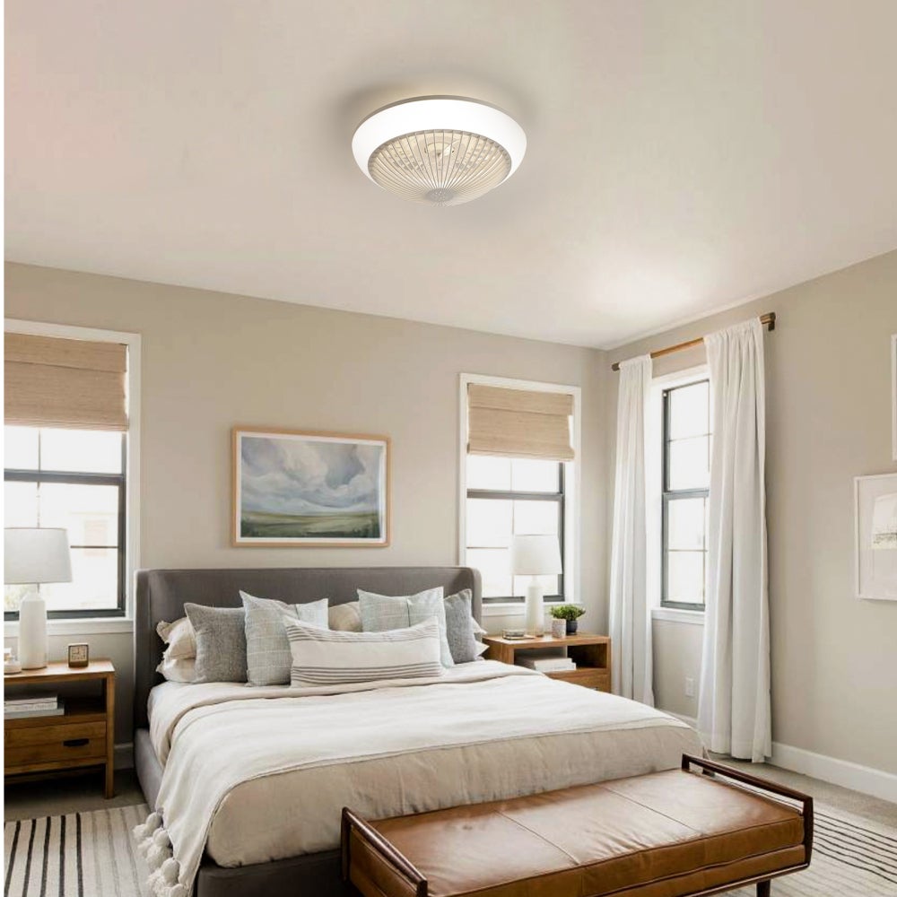 Ventilateur Plafond 38cm RGB LED Silencieux ABS Transparent App Commandes Minuterie Dimmable - 9