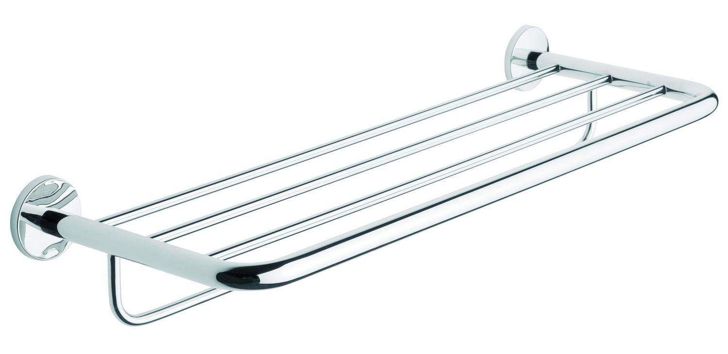 Rack porte serviette mural Chrome en Laiton Chromé, Acier Inox et ...