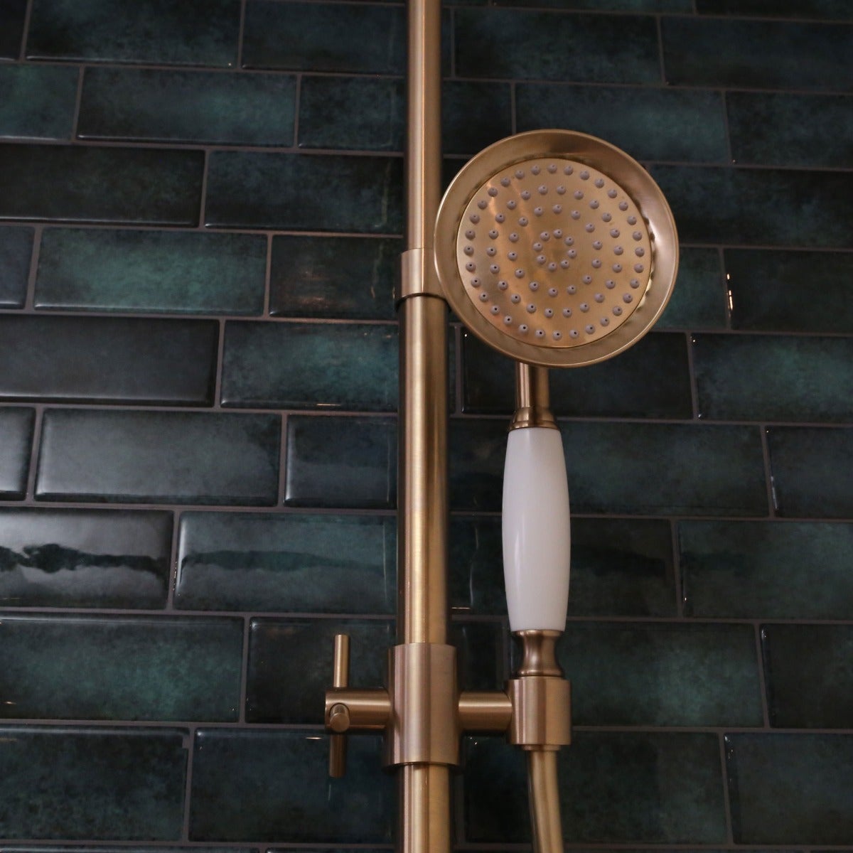 Indus coluna de duche termostática em cobre escovado - 7