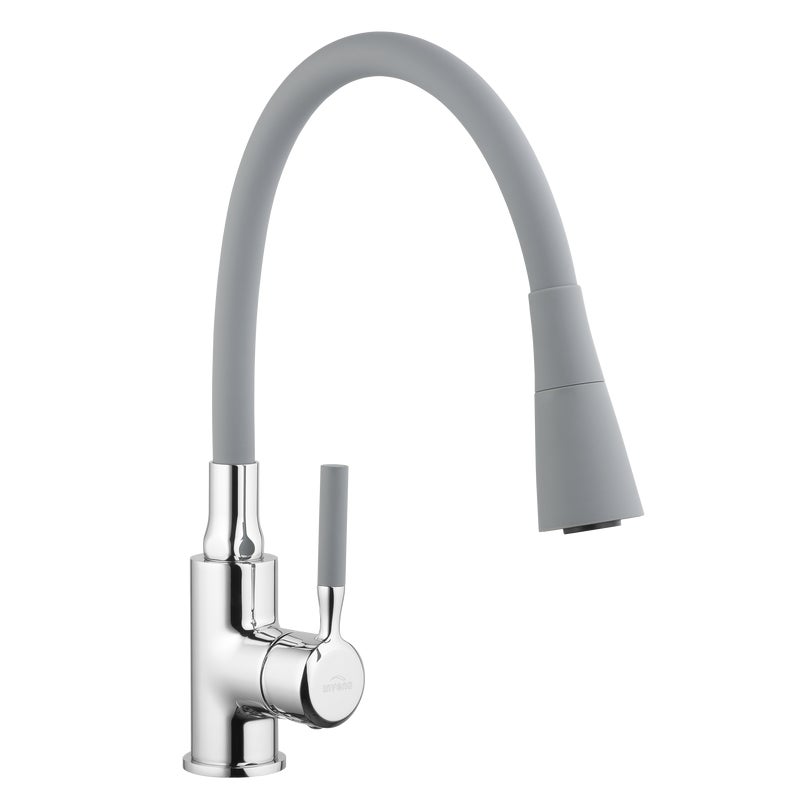 Bateria kuchenna Invena Hula z elastyczną 2f wylewką, szary