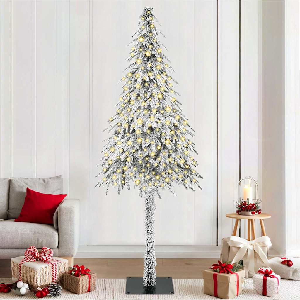 Choinka z 300 diodami LED z podstawą Biały 210 cm PE i stal vidaXL