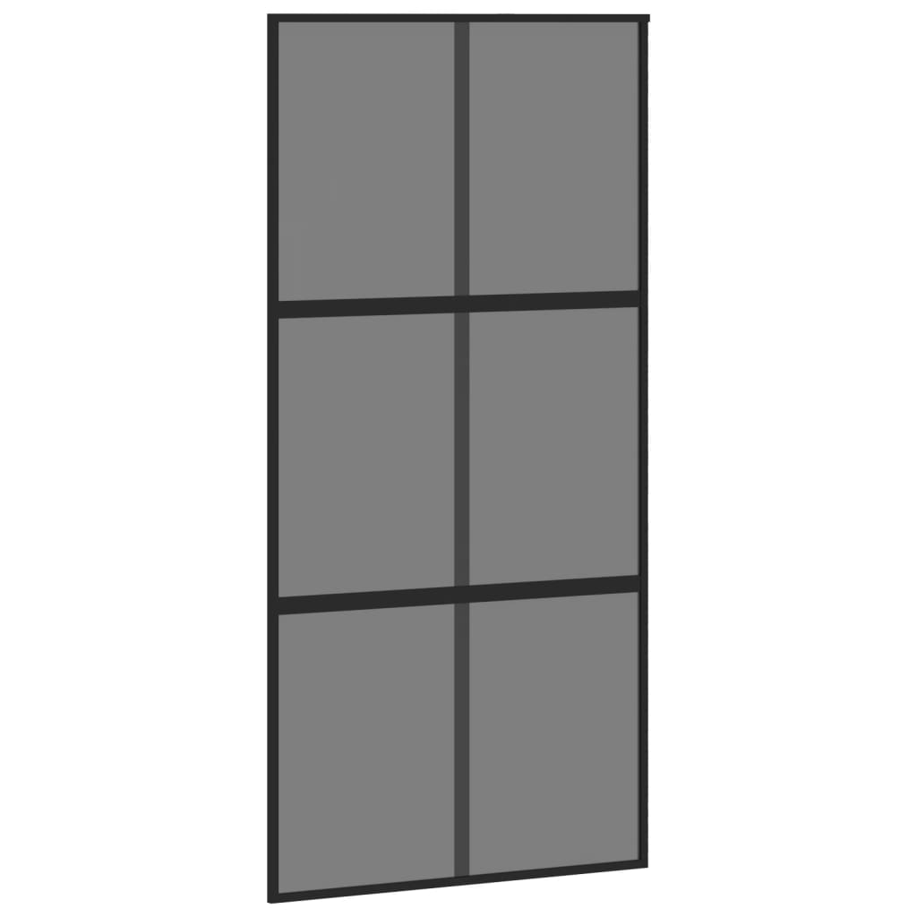 Puerta corredera | puerta de la cocina vidrio templado y aluminio negra 102,5x205 cm cfw31201