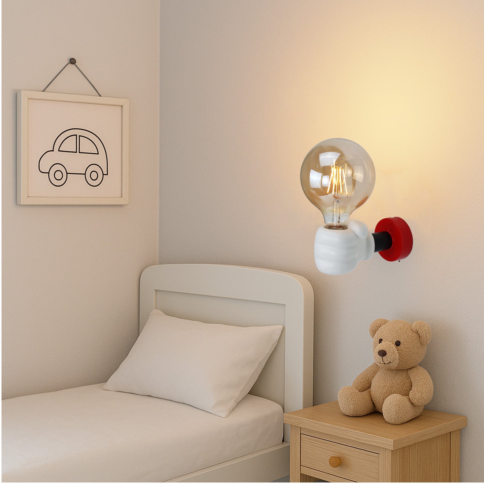 Lampada da Parete per Bambini E27 – Divertente Design a Mano Cartoon “TOONHAND” - 2