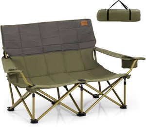 Sedia Da Campeggio Doppia Imbottita Loveseat Per 2 Persone &ndash; Oversize Grigia Huskfirm