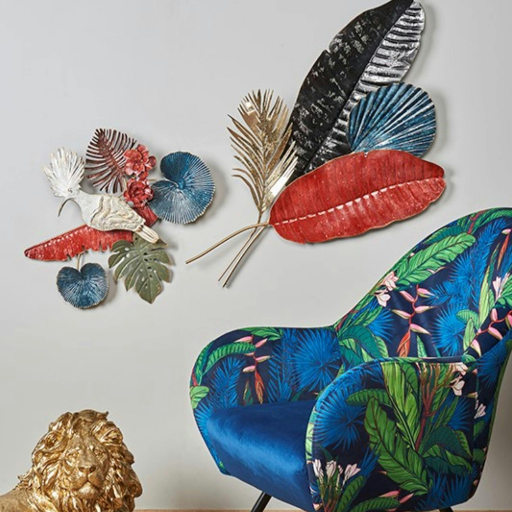 Décoration murale en métal oiseau exotique dans jardin - 2