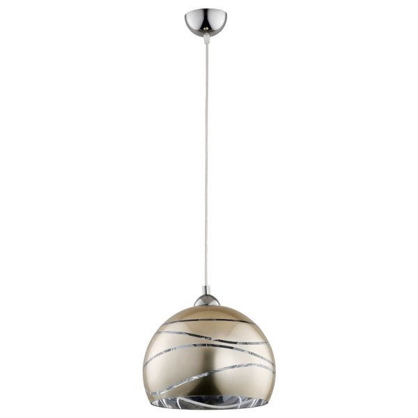Lampa wisząca Narvi chromowana 1xE27x15W dekoracyjna wym: 90 x 30 x 30 cm szkło Alfa