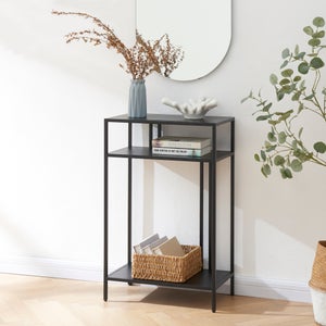Table Console Rustique Avec Tiroir – Style Ferme, 100x30x80 Cm, Blanc Et Bois (ChooChoo)