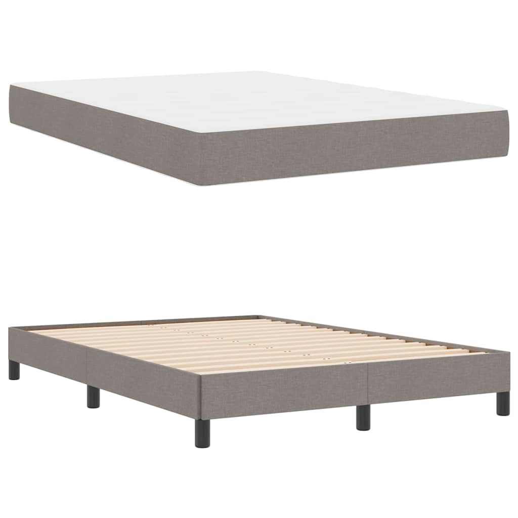 Cadre de lit avec matelas Taupe 160 x 200 cm tissu - 6