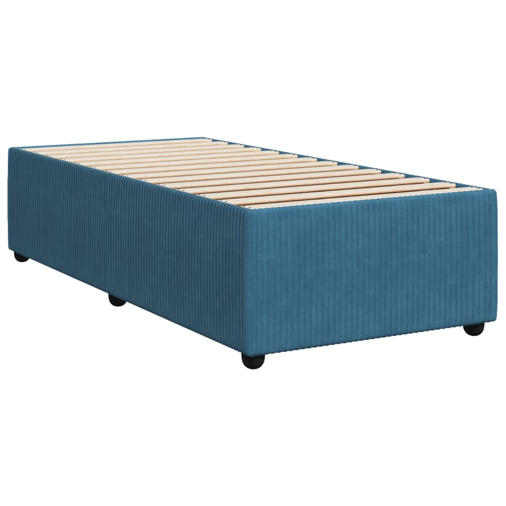 Sommier à lattes de lit avec matelas Bleu foncé 100x200 cm - 5