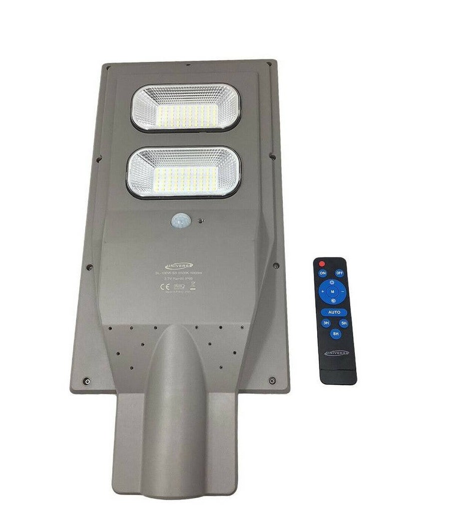 Trade Shop - Faro Stradale Led Solare 100 W Luce 6500k Lampione Sensore Movimento Sl-100w-ss - - 3