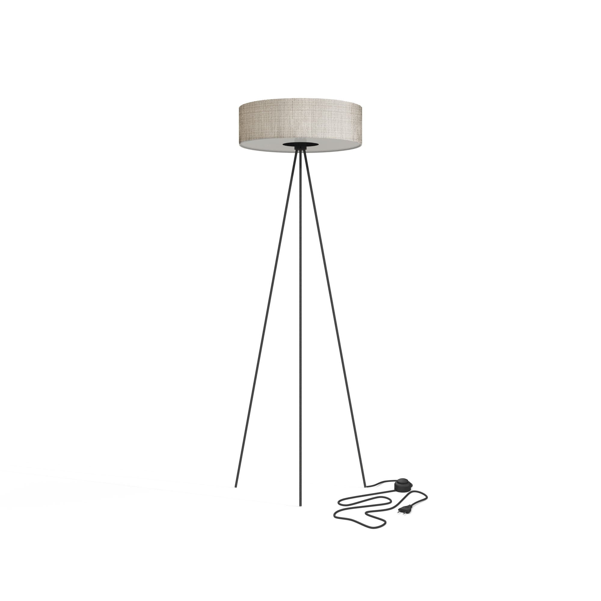 Lampa podłogowa stojąca Cadilac czarno-szara 3xE27x25W wym: 154 x 53 x 53 cm tkanina Nowodvorski Lighting