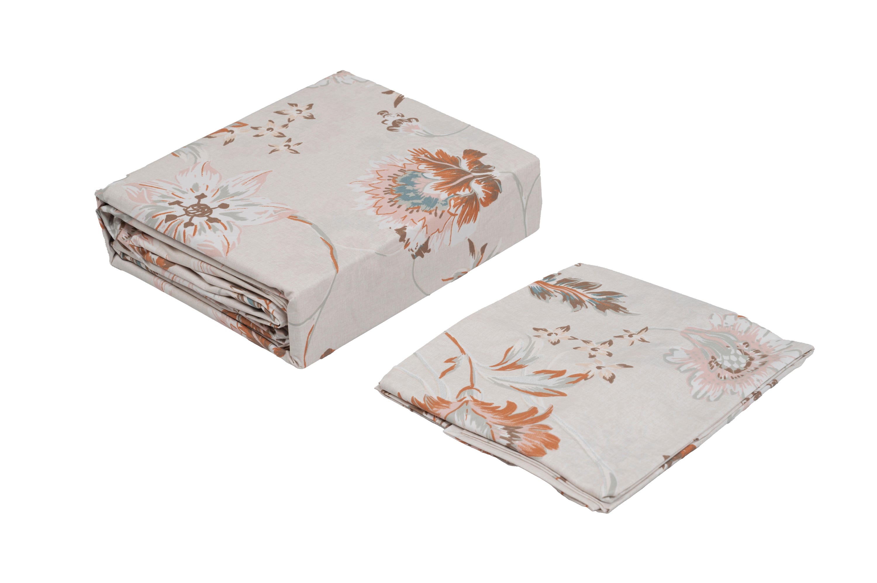 Housse de couette India en coton 180 fils beige, marron, gris, rose pour lit de 90 cm - 5