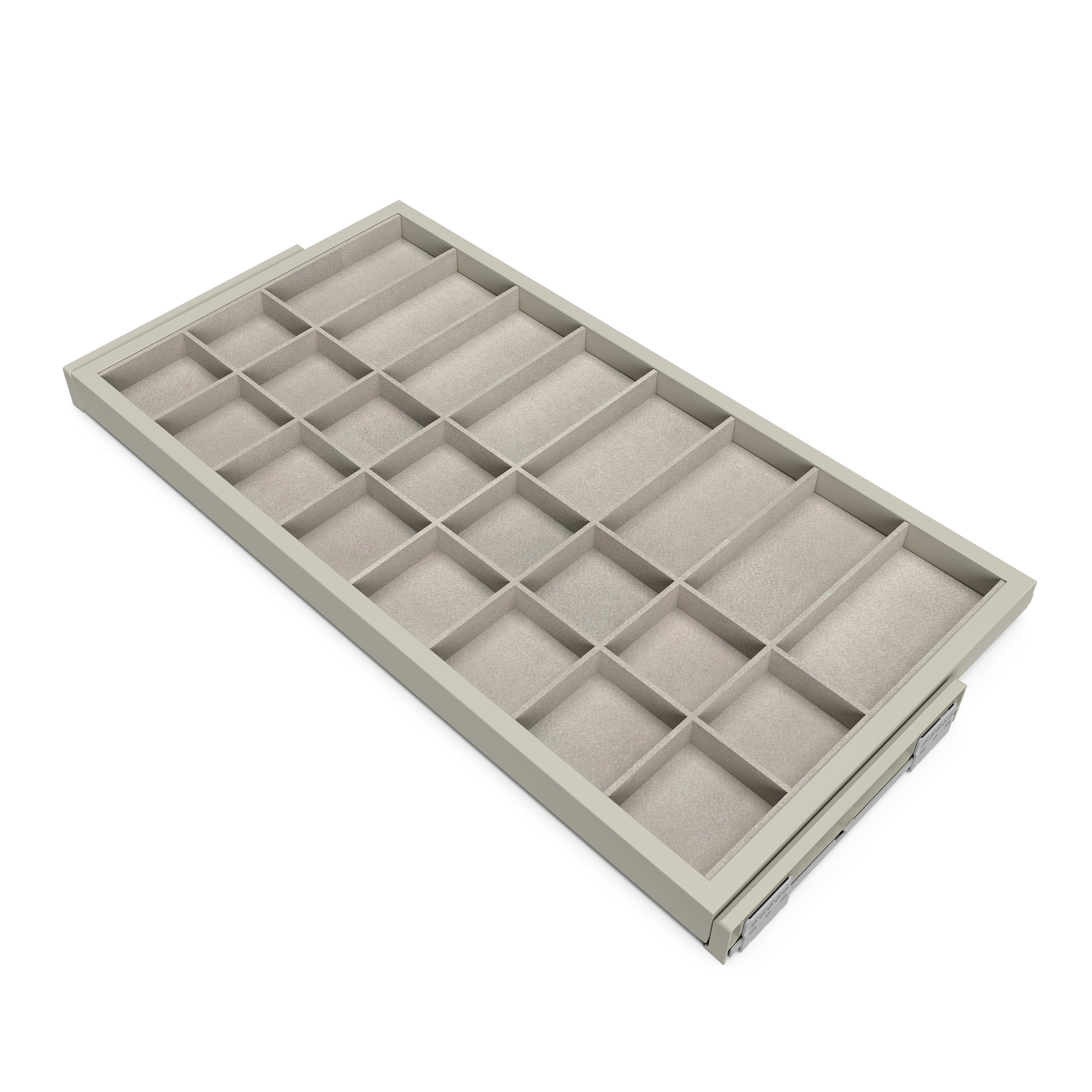 Emuca Komplet szuflad organiser z prowadnicami Soft Close do szaf, regulowany, moduł 900 mm, Kamiennoszary