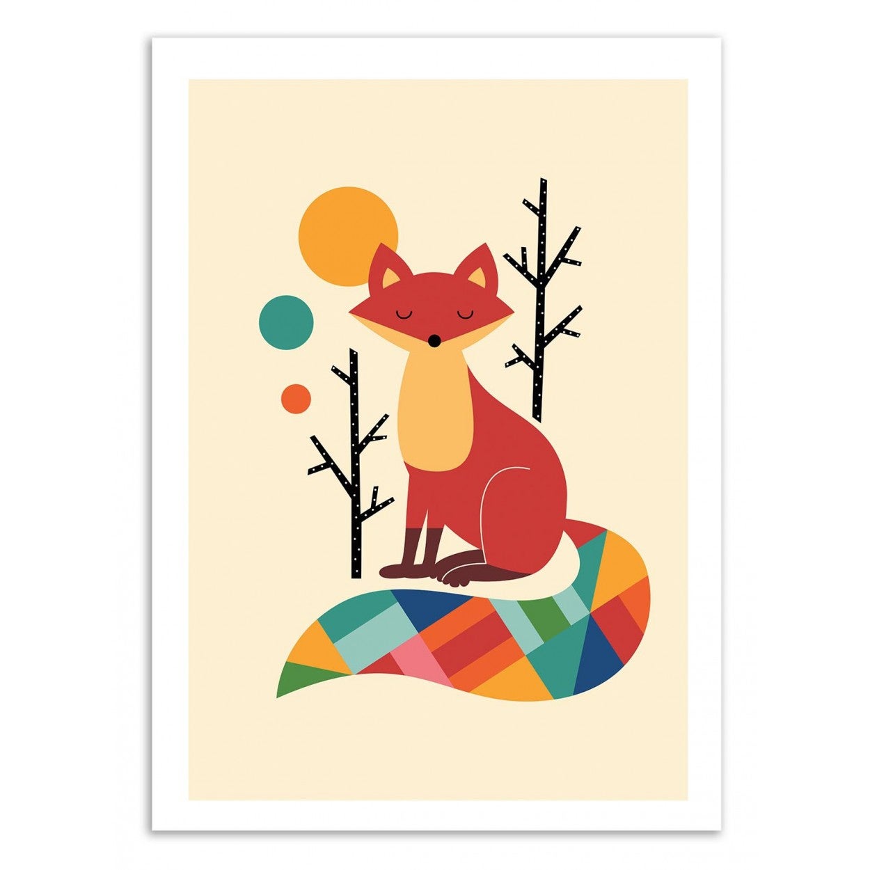 Art-poster - rainbow fox - andy westface - 30 x 40 cm