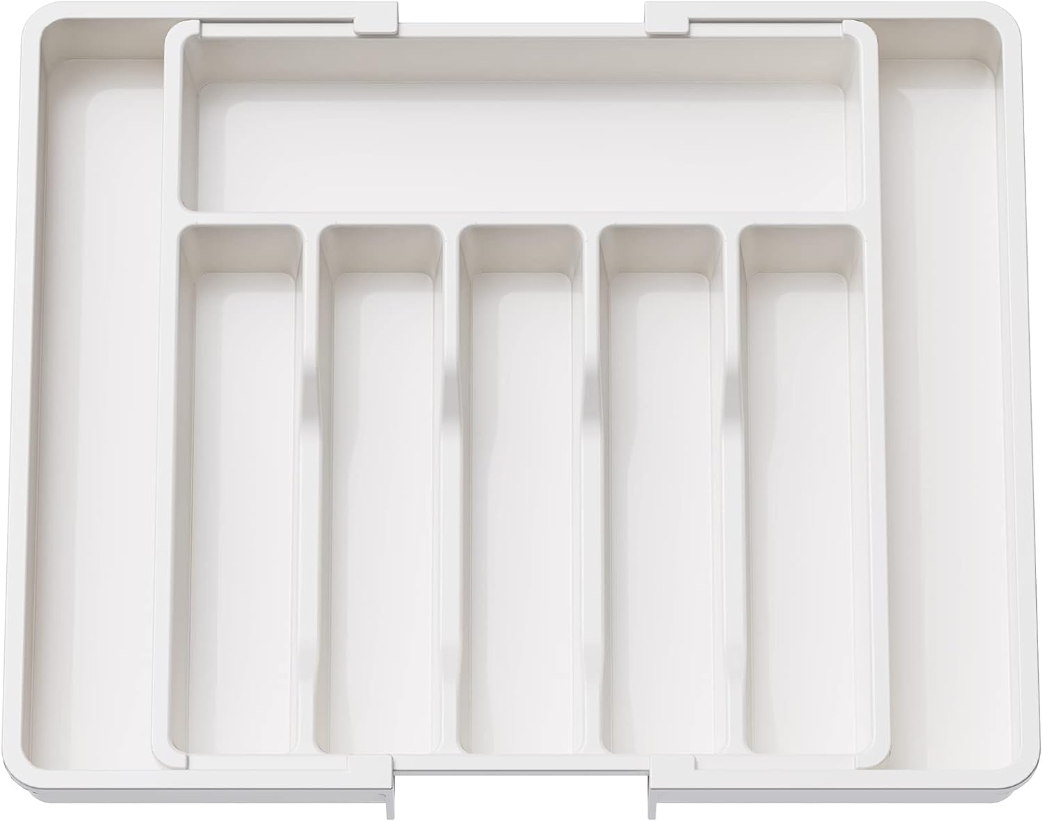 Range Couverts, Plateau d'Ustensiles Extensible pour Tiroir Blanc
