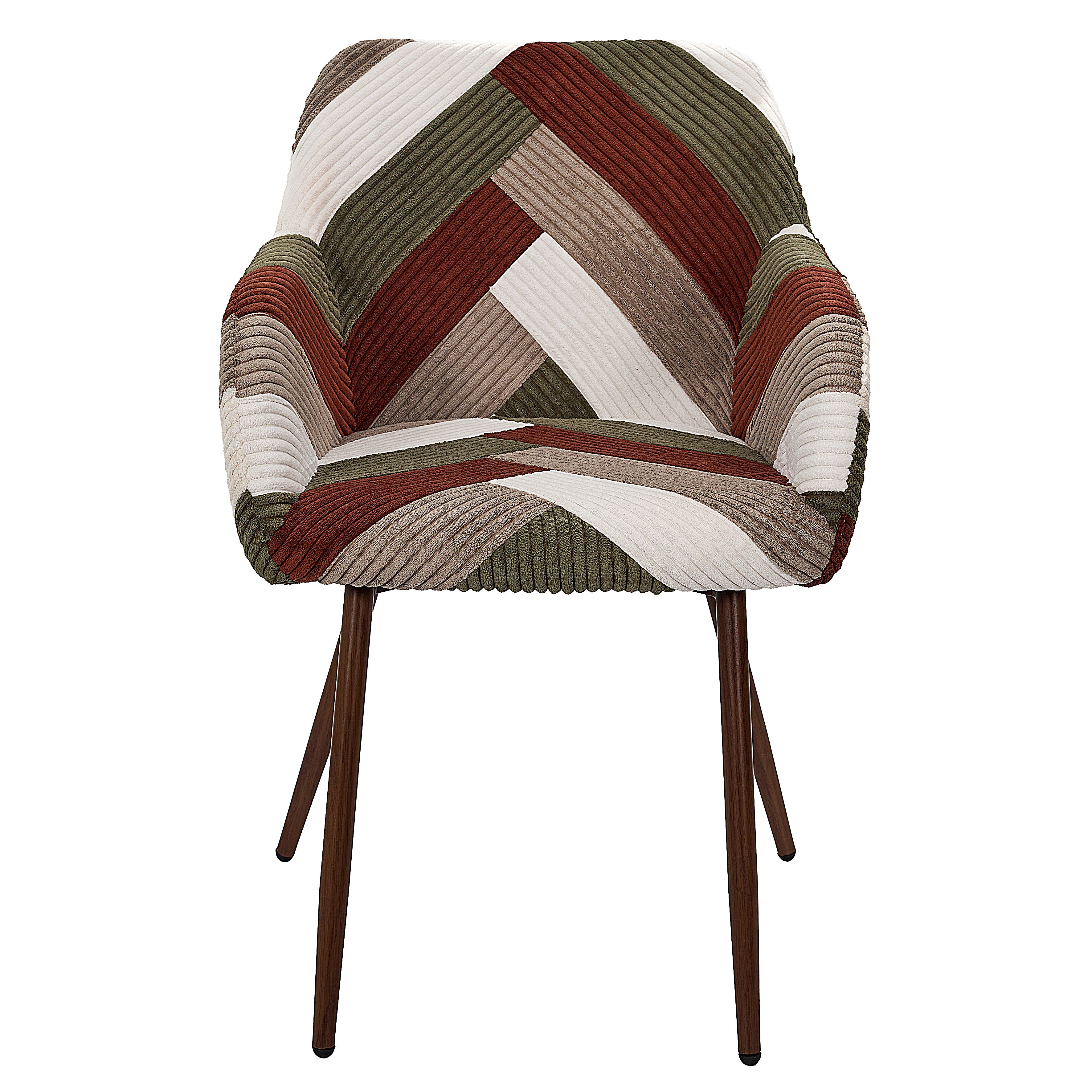 Lot De 2 Fauteuils - Home Deco Factory - Scott - Patchwork - Côtelé - Multicolore - 2