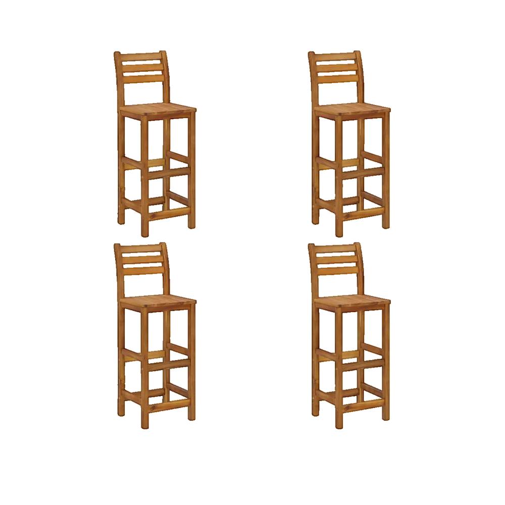 Vidaxl Taburetes De Cocina 4 Unidades Madera Maciza De Acacia , Leroy Merlin