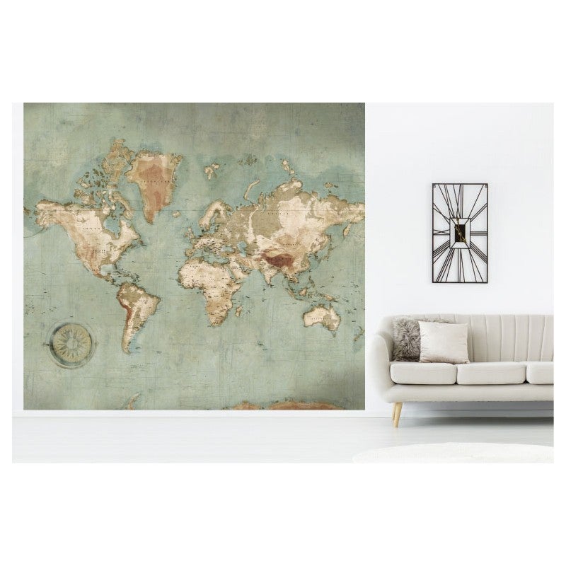 Peintures en toile de une carte du monde rétro, peintures anciennes, pour salon
