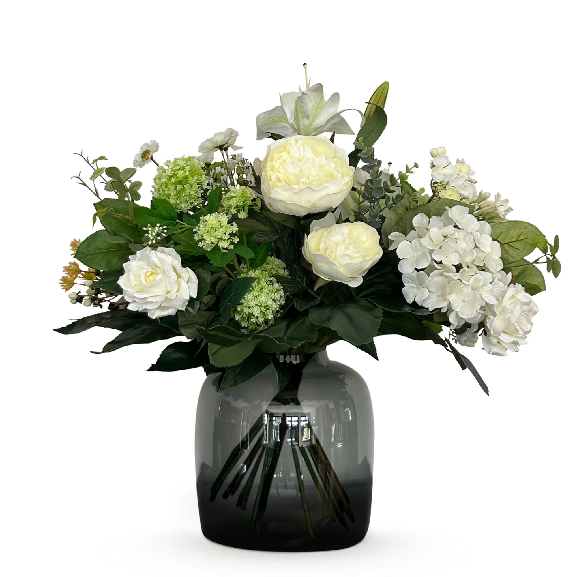 Bukiet sztucznych kwiatów White Dream – M – 60 cm – Realistyczne kwiaty dekoracyjne