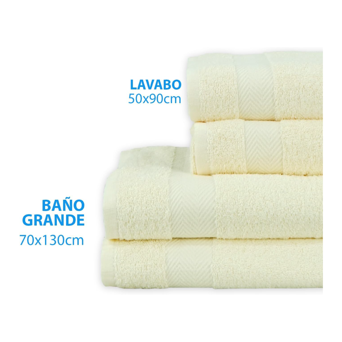 Conjunto com 6 Toalhas de Banho Grandes – 70x130cm (Cor Bege) - 5