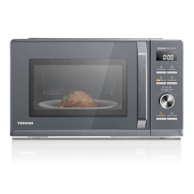 Micro-ondes grill combiné pose libre- TOSHIBA - MW3-AG25PFI(MG)- Inverter - 900W - Grill 1000 W - 25L 3-in-1 - Gris morandi