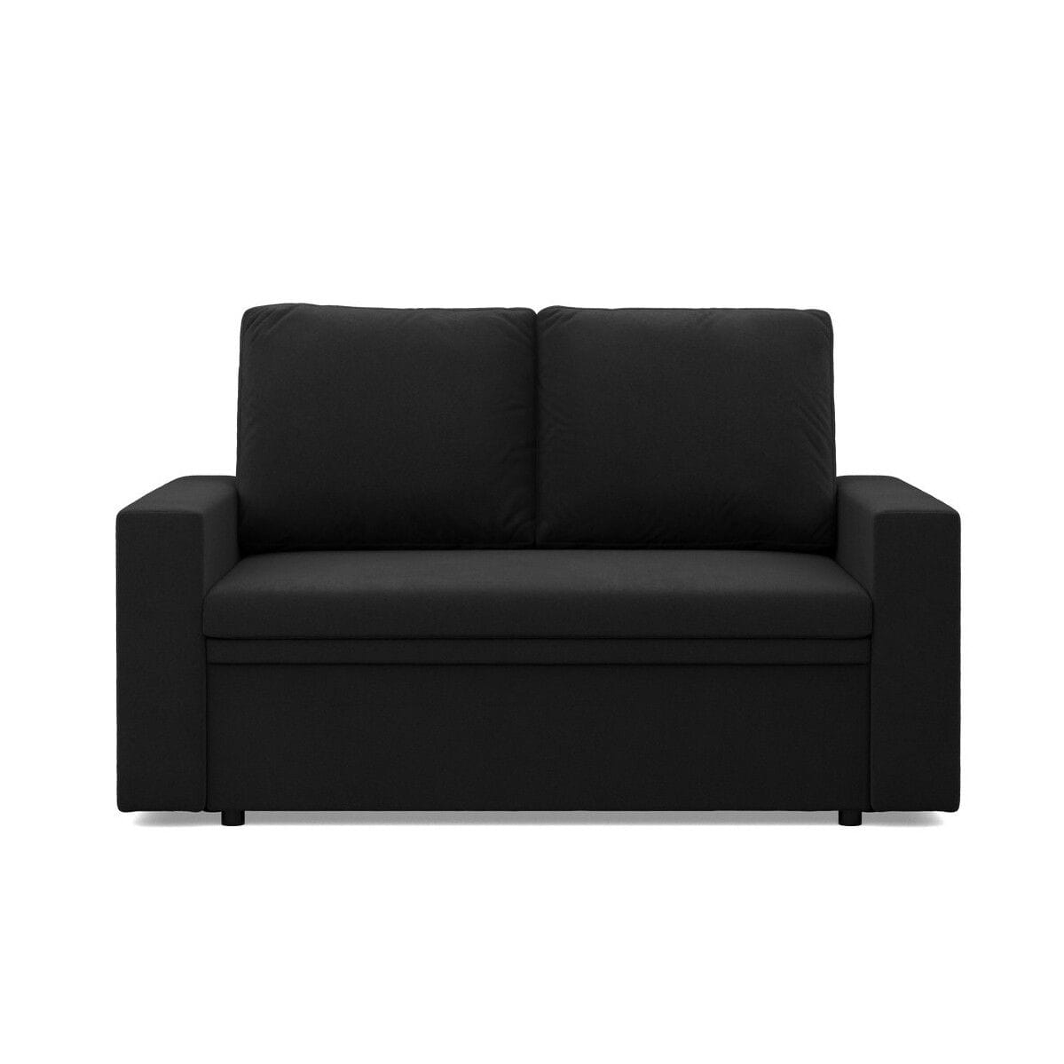 Sofa dwuosobowa, BLOM, Mikrofaza, 148x87x90 cm, czarny - TYLETEGOTU