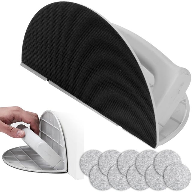Cale a Poncer Angle, Ponceuse D'angle Semi-circulaire Multifonctionnelle, Outil de Ponçage Manuel de Détails Portatif pour Coins et Surfaces Planes