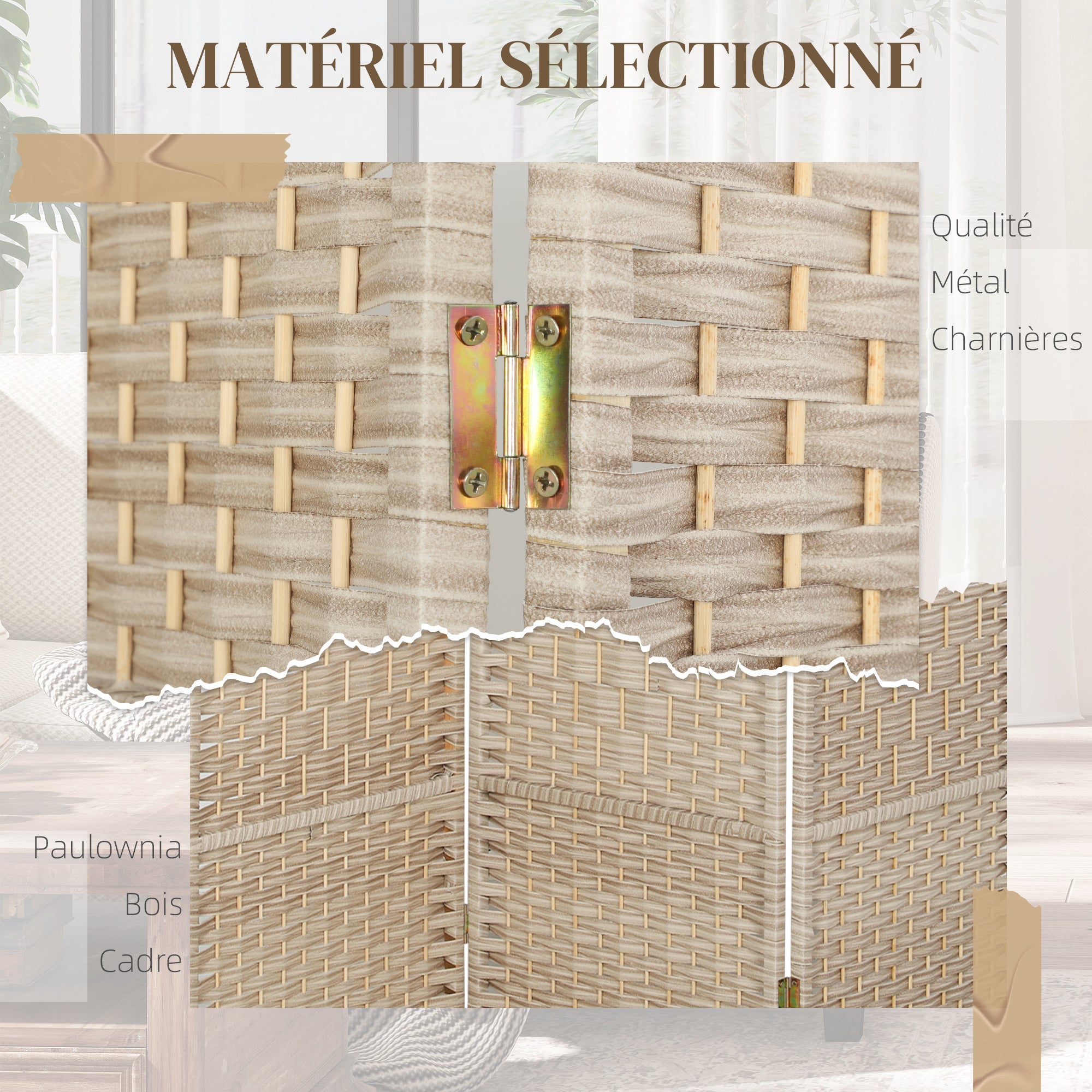 Paravent intérieur polypropylène HOMCOM - 6