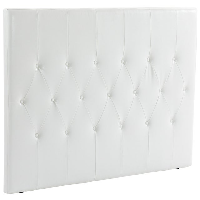 Cabeceira para Cama HOMCOM MDF, Linho e Espuma Branco 160x7x120cm