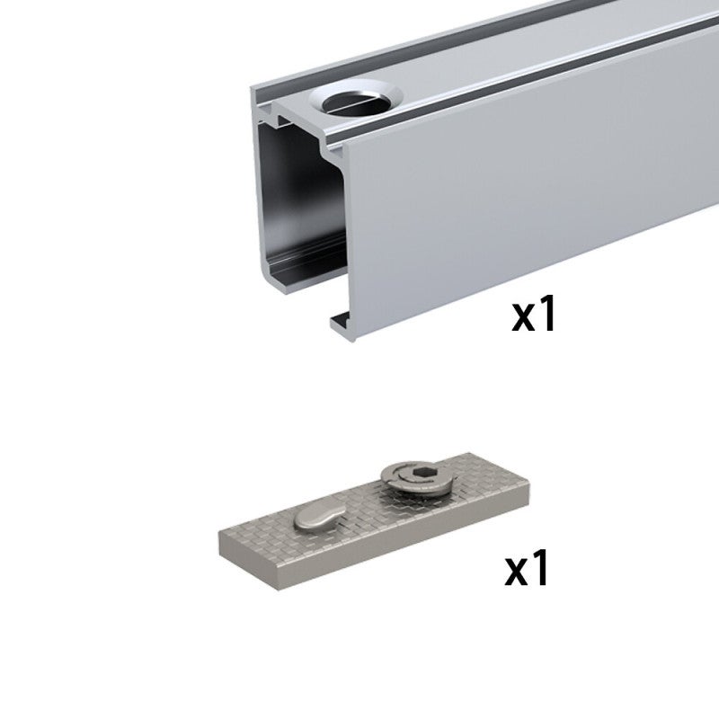 Rail raccordable en aluminium avec module de jonction pour SLID'UP 1100 - 1 m - 2