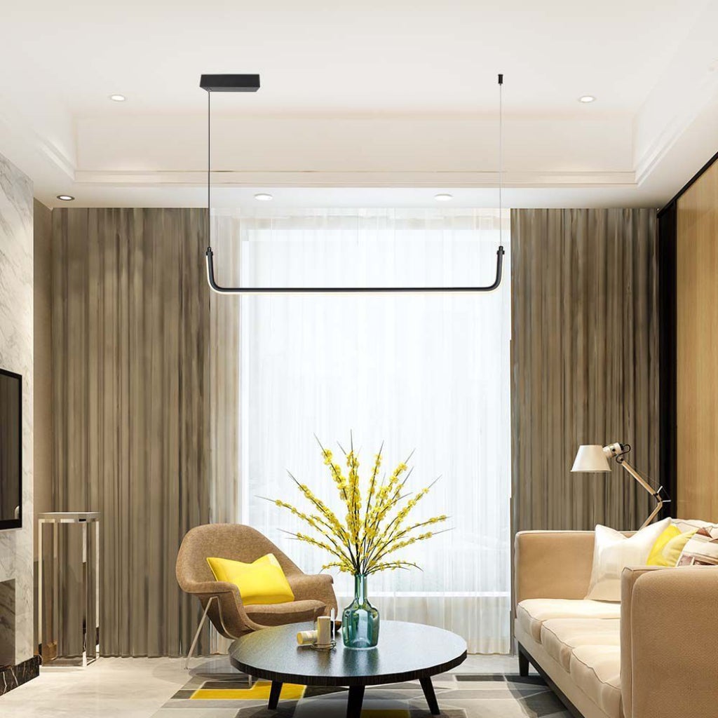 Lampa wisząca LED 24 W, dł. 905 mm, nowoczesny design, kolor czarny, 4000 K - 5