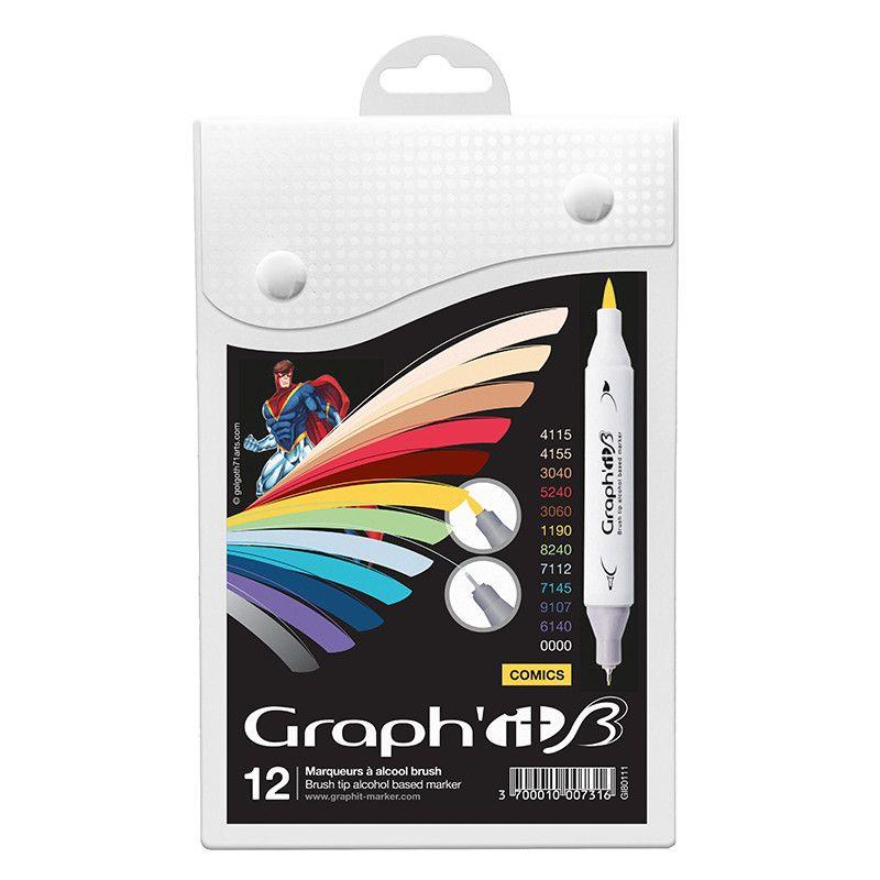 12 Marqueurs Acryliques Graph'it GO! Floral - Double Pointe, Prêts à L’emploi, Pour Dessin, Customisation Et DIY Sur Tous Supports - 11