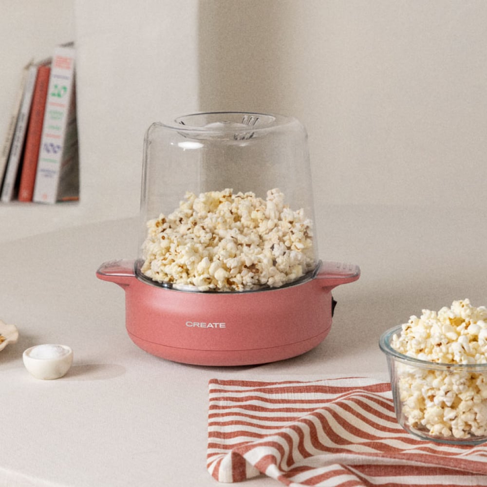 CREATE - POPCORN MAKER STUDIO - Maszyna do popcornu z topielnikiem masła - Terracotta