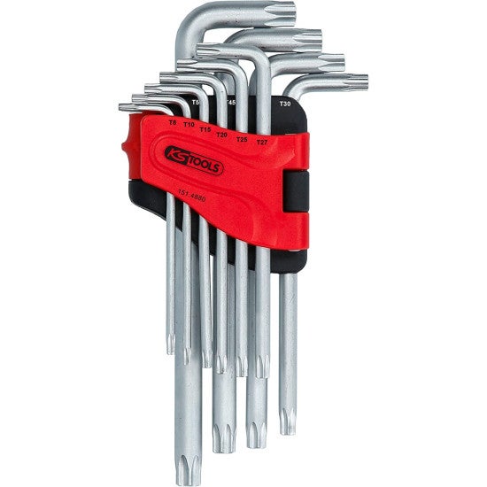 Jeu de clés mâles coudées torx longues kstools - 10 pièces - 151.4880