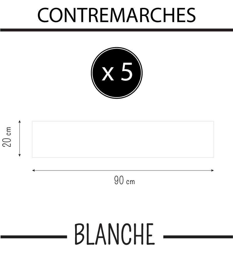 Set di 5 rivestimenti per scale PVC BLANCHE 90 cm x 20 cm Ma Nouvelle Déco - 3