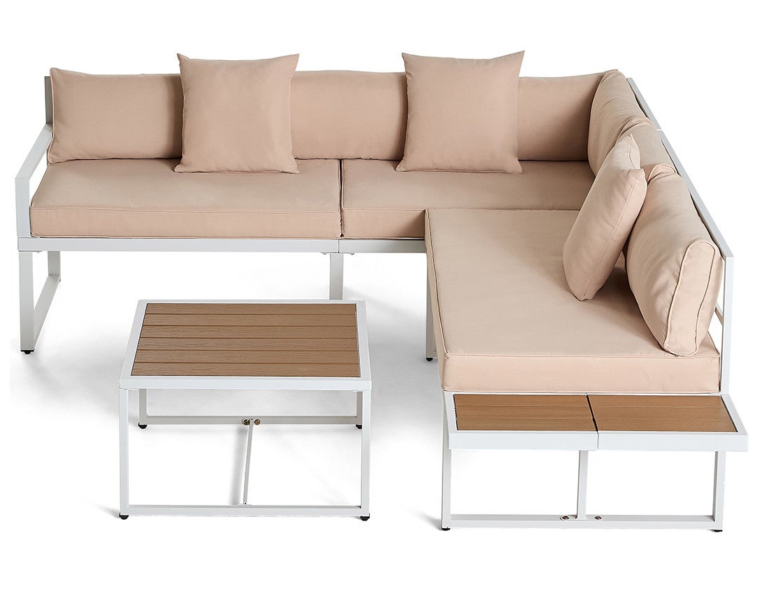 Salon de jardin en Acier Blanc 5 personnes - 8