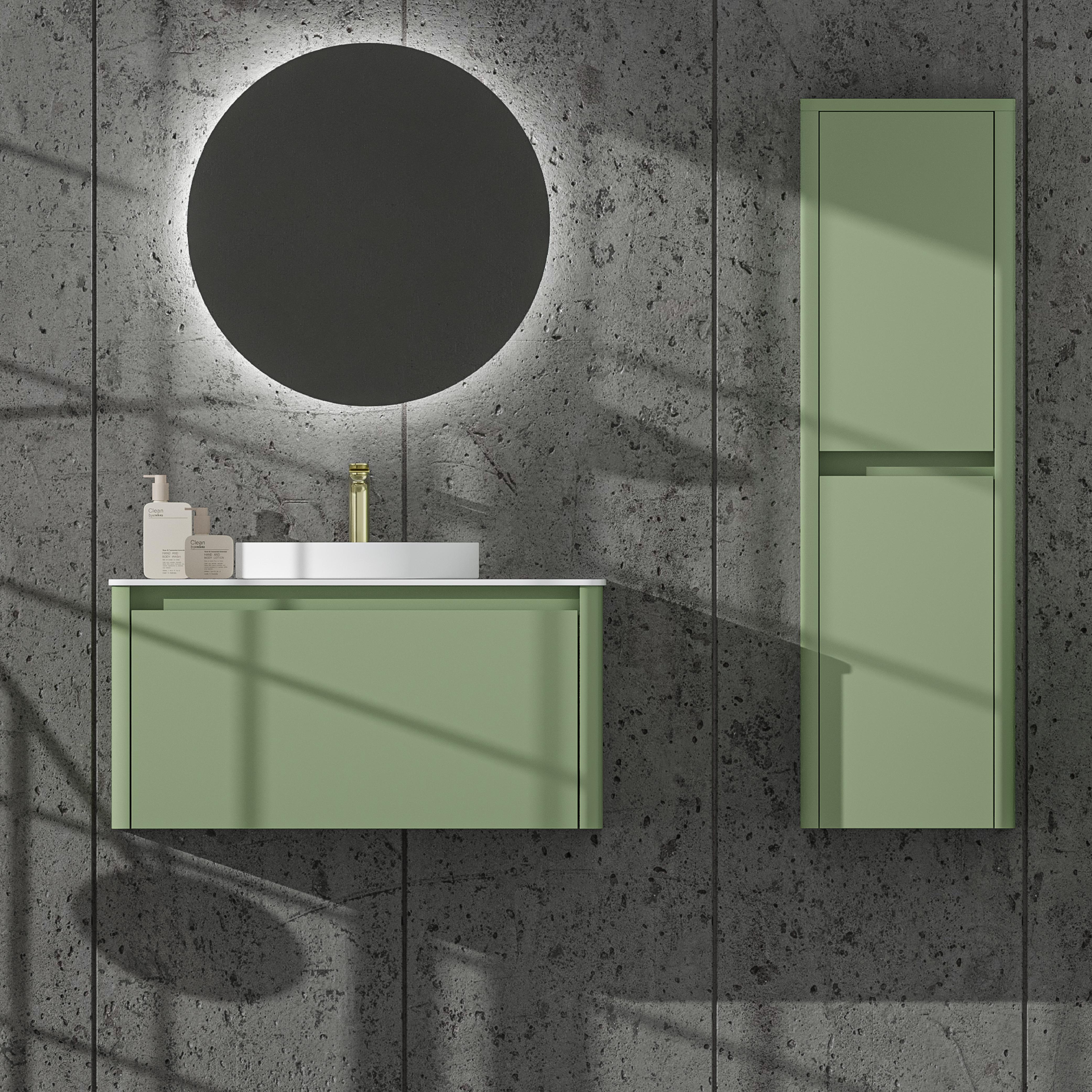 Mobile da bagno sospeso VAROBATH FUSE — 1 cassetto con lavabo incluso - Colore RAL personalizzabile Design moderno Premium﻿ - 3