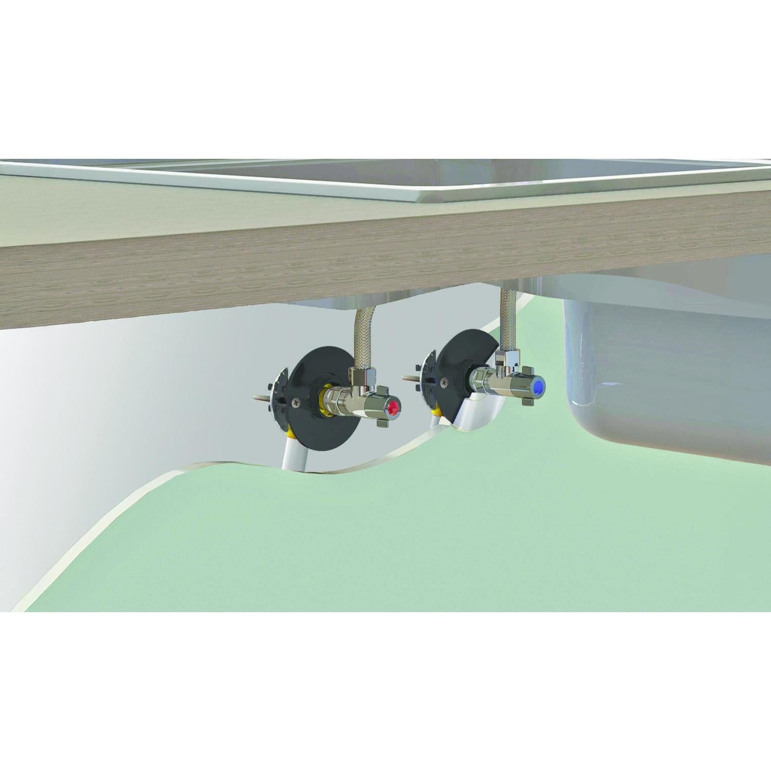 Fixation pour robinetterie Lavabo pour tube Multicouche Ø16 à compression - 3