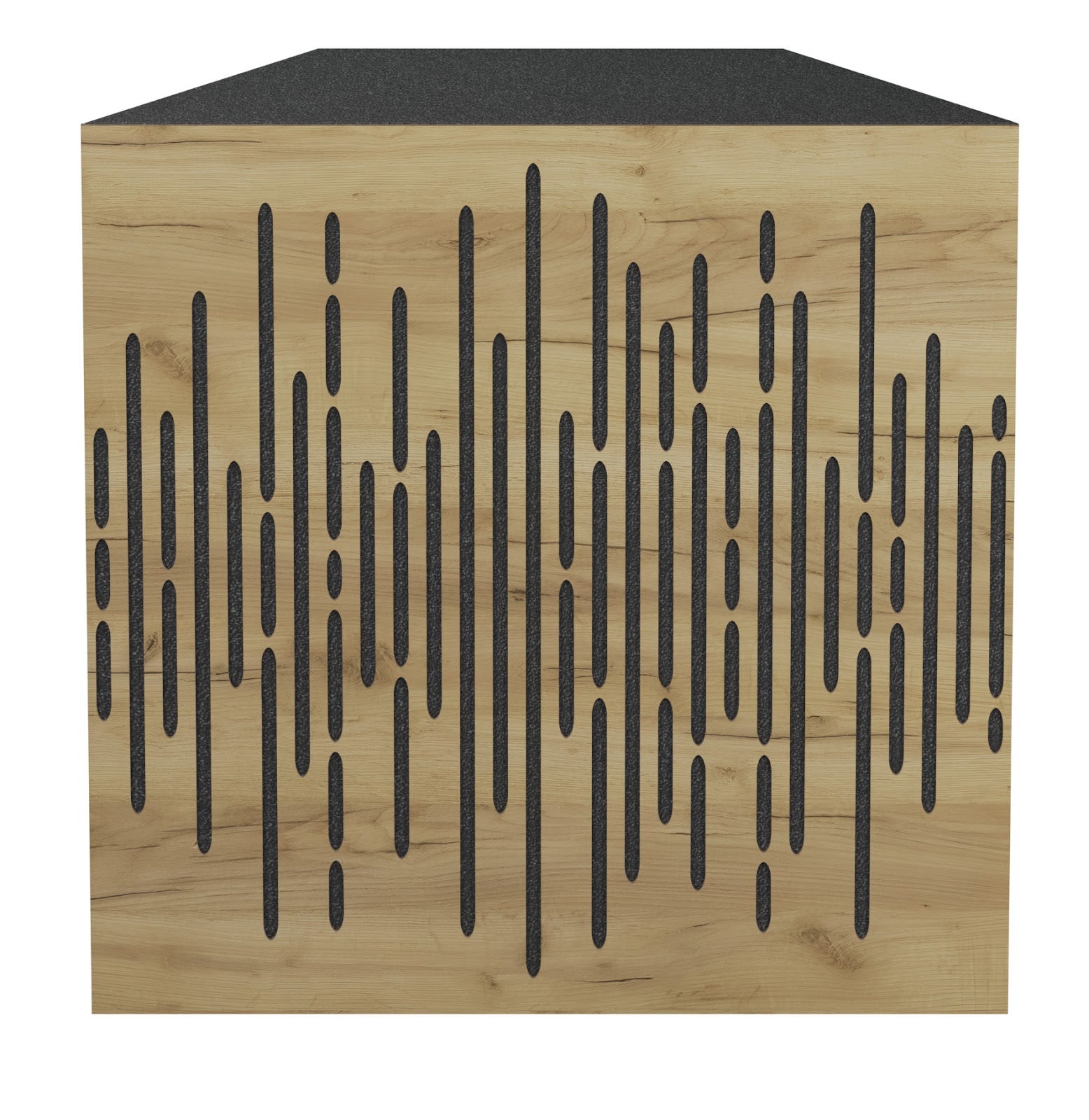 Lot de 2 Pièges à basses WAVE acoustiques insonorisants 50x50x10 cm -MDF perforé laminé et mousse acoustique -Chêne - 2