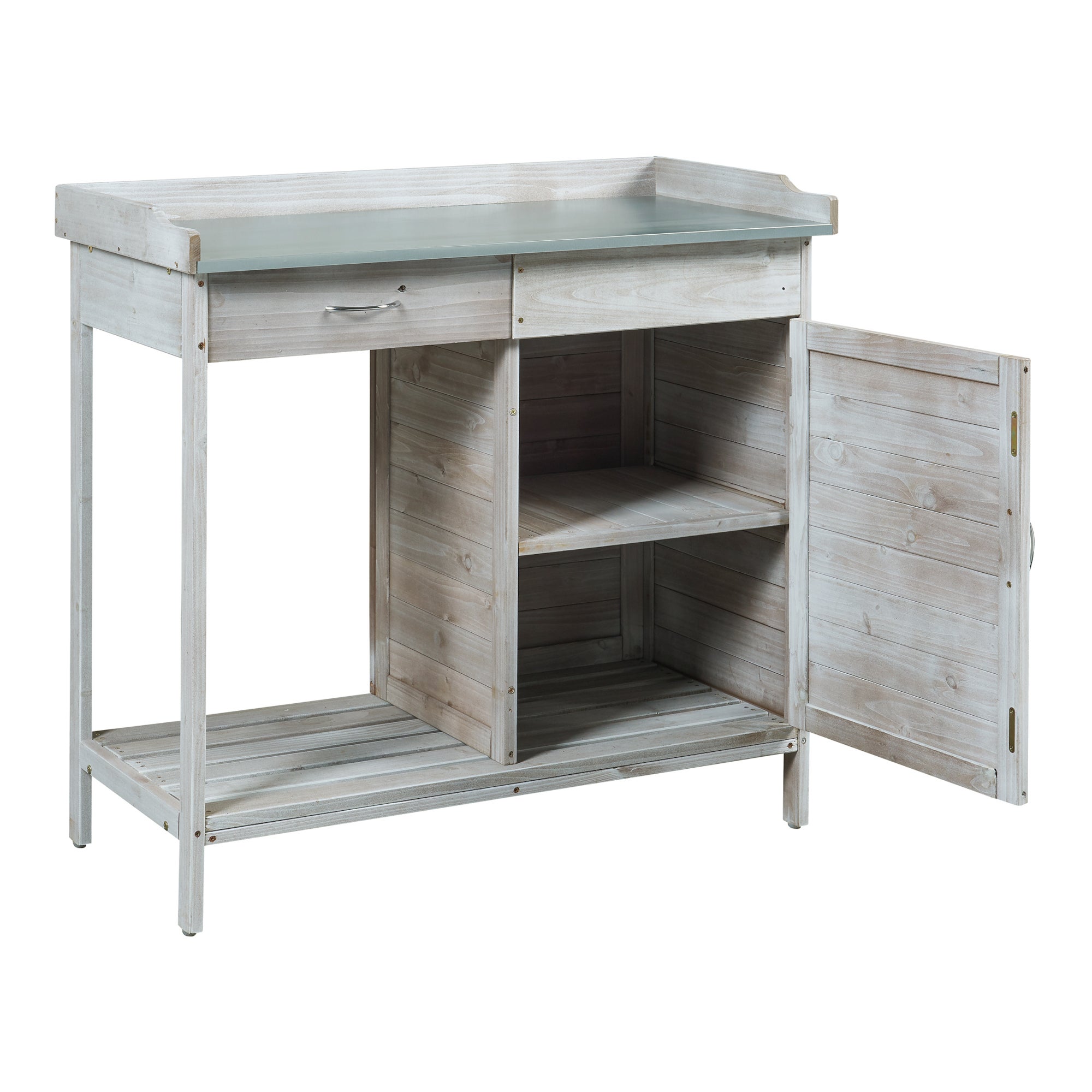 Table de rempotage Aliano 98 x 48 x 94 cm sapin gris casa.pro - 5