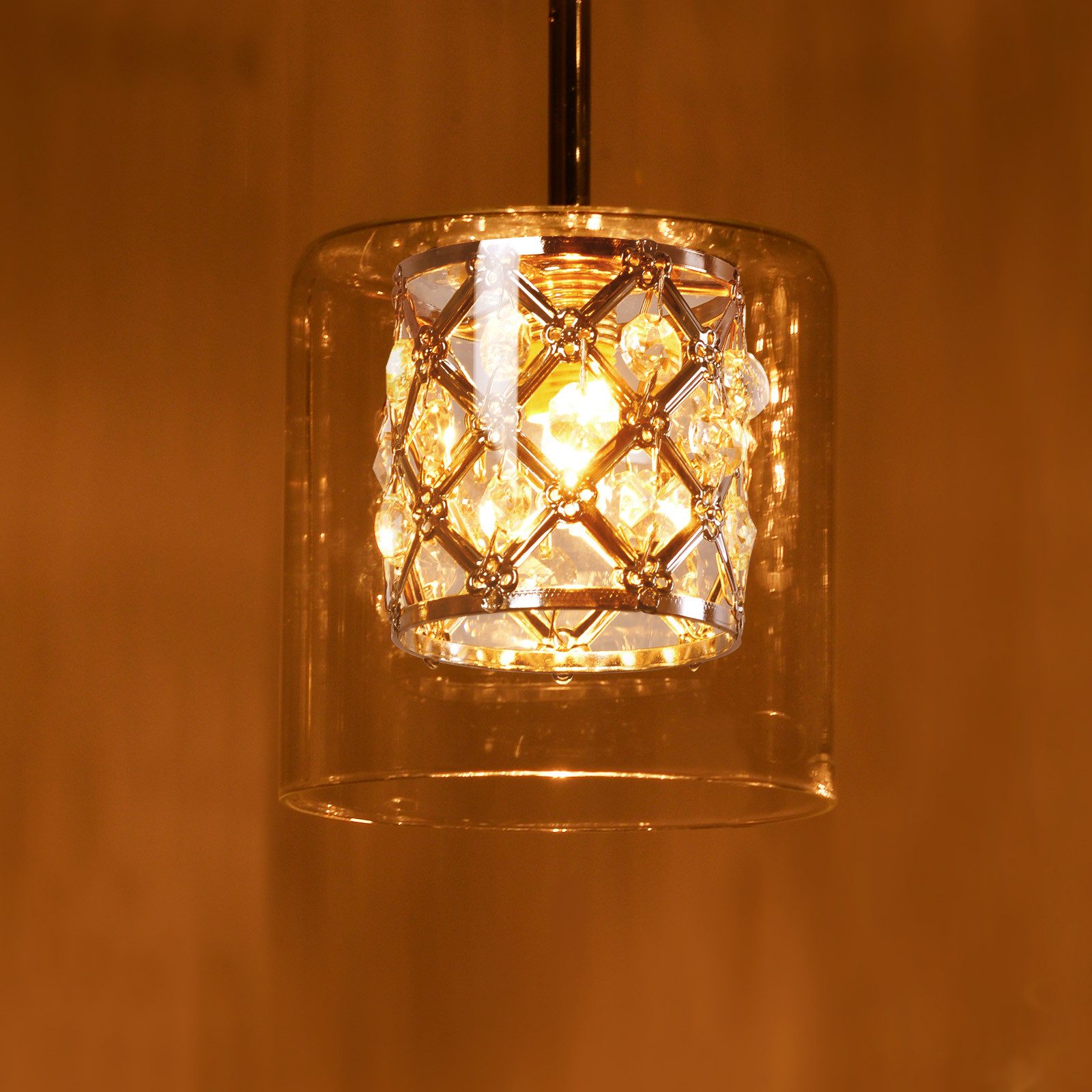 NETTLIFE Lampe Suspendue Pour Salle à Manger En Verre G9 Cristal Moderne à Hauteur Réglable - 8