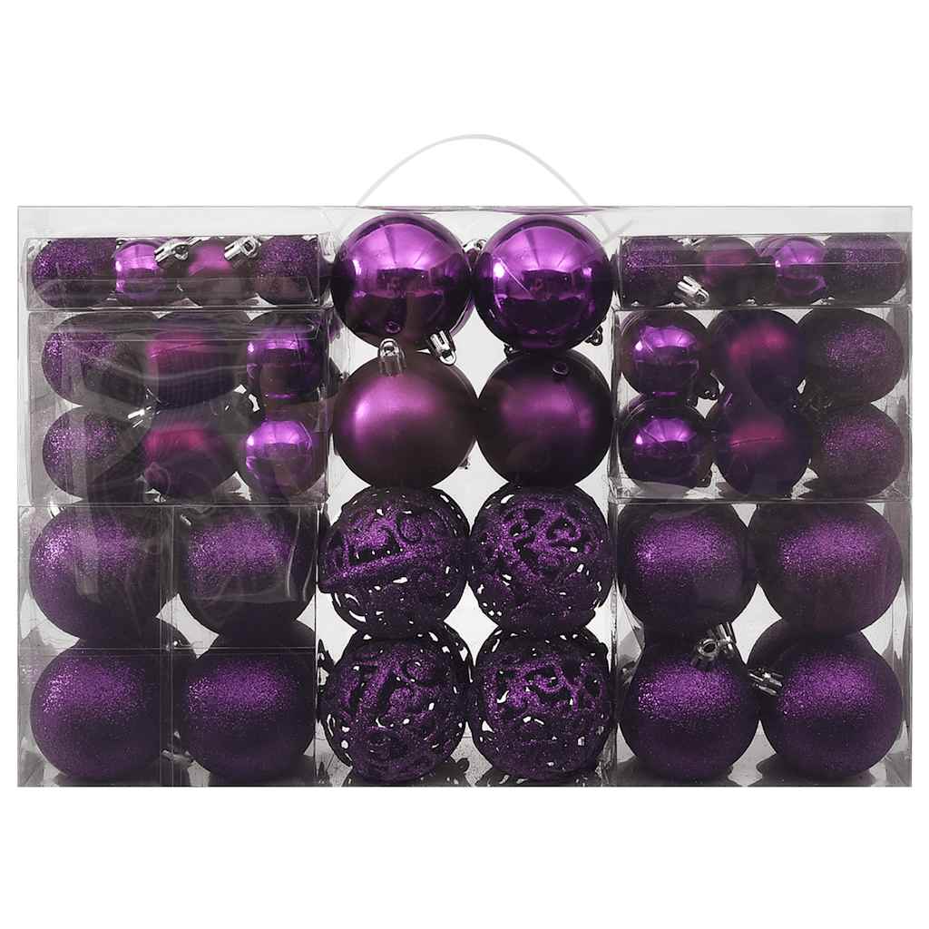 Set Di 24 Palline Di Natale Infrangibili In Plastica, Diametro 3 Cm – Decorazioni Colorate Per Albero E Casa, Facili Da Appendere (viola)