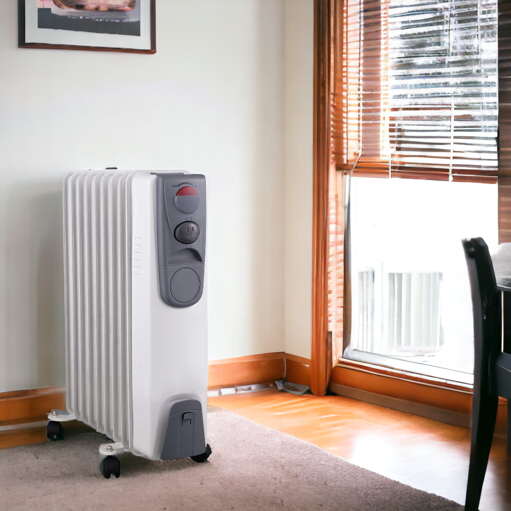 Chauffage électrique Bain d'huile 2500W 3 puissances de chauffe Thermostat Radiateur électrique NIKLAS - 5