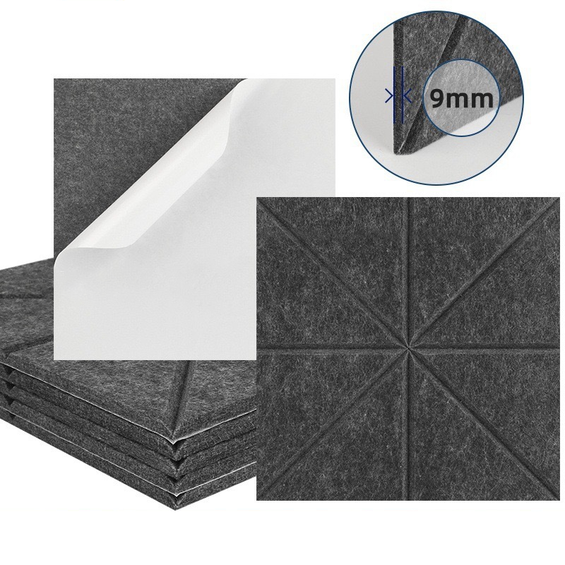 Zestaw samoprzylepnych paneli akustycznych wygłuszające wypełnienie poliestrowe panele ścienne dźwiękochłonne o wysokiej gęstości x x cm szare
