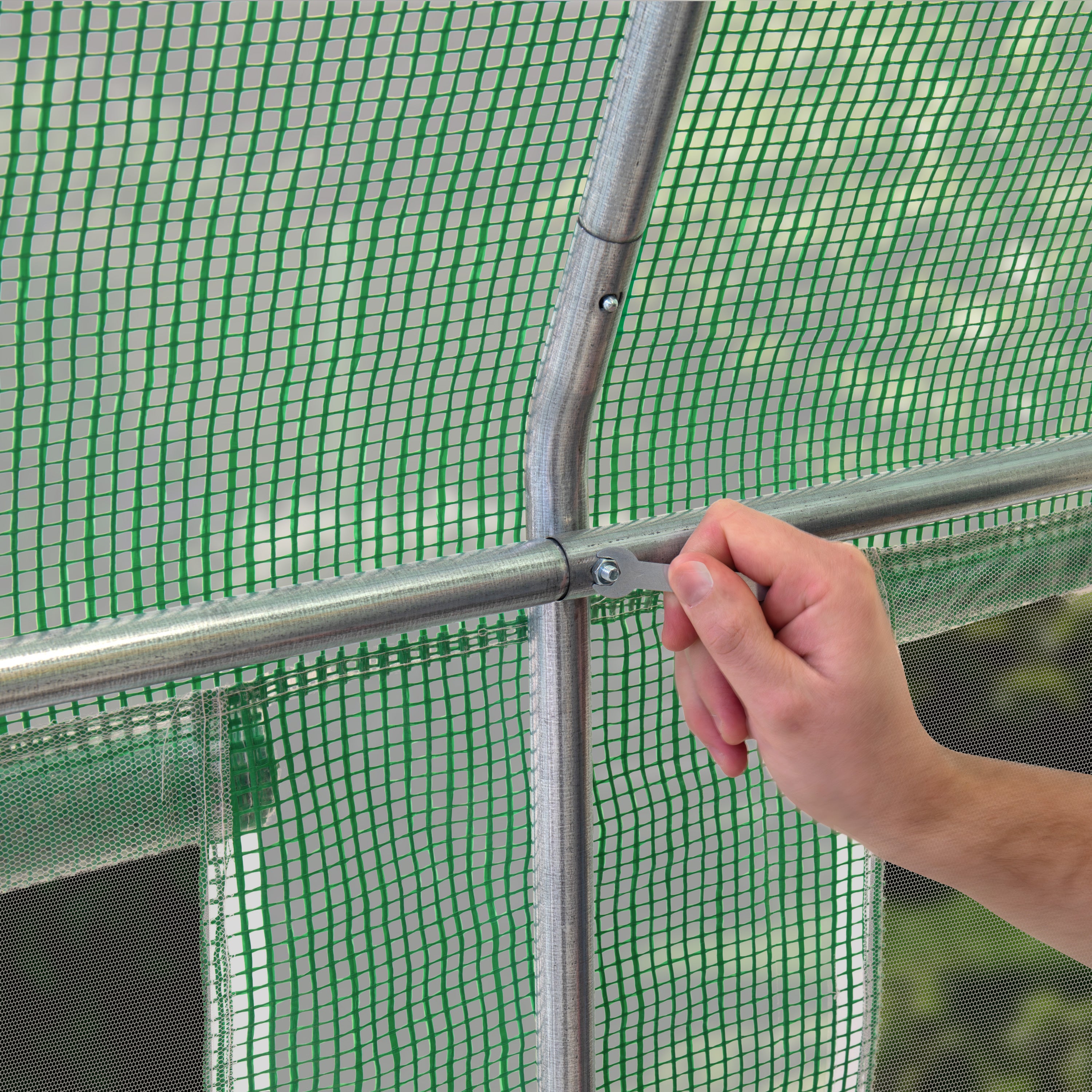 TOOLPORT Serre de Jardin Serre Tunnel Plastique Robuste 2x3m - Bâche PE 180g/m² vert transparent - 5