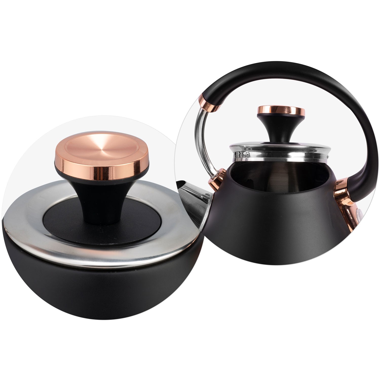 Bouilloire électrique rétro Berdsen BD-701 de 1,7L avec thermomètre noir - 6
