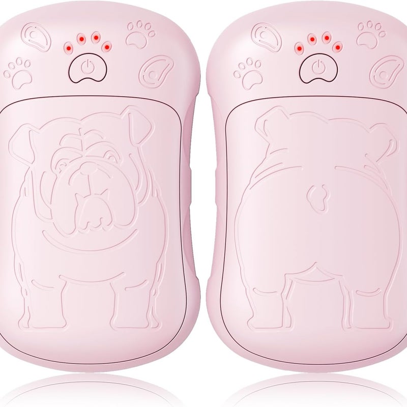 Ogrzewacze do rąk ładowalne, zestaw 2 sztuk, silne pole magnetyczne, port USB, idealne na kemping, golf, polowanie i podróże, kolor różowy.